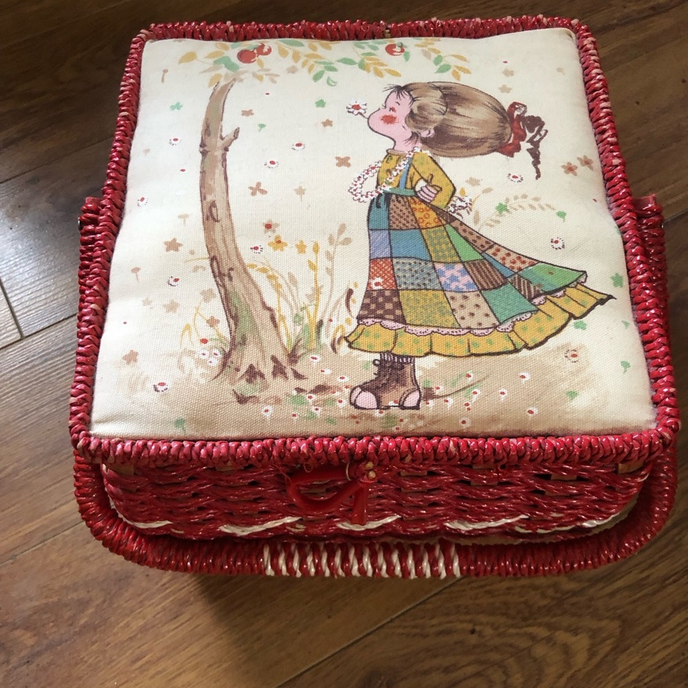 Vintage Holly Hobbie Sewing Basket